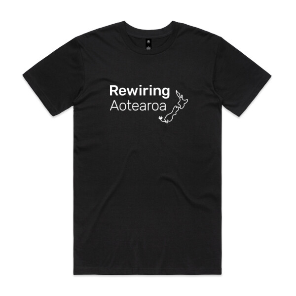 Rewiring - White Logo - Men's Staple Tee 5001 Thumbnail
