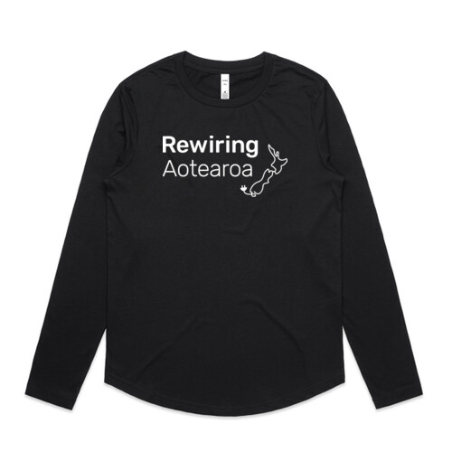 Rewiring - White Logo - Women's Maple Curve Longsleeve Tee 4021 Thumbnail