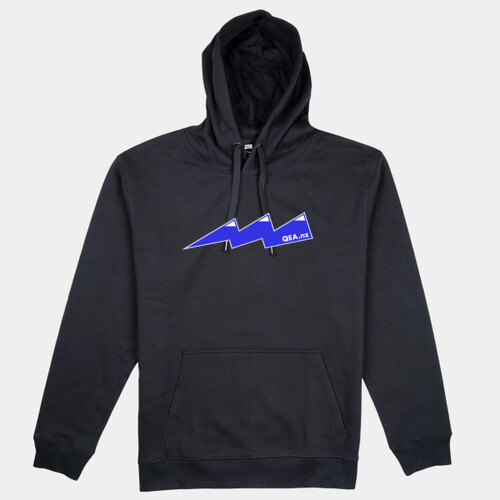 Black Hoody Blue QEA Lightning Bolt Mountains Thumbnail